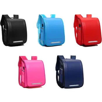 

Kids School Students Bookbag PU Leather Large Capacity Backpack Japan Style Casual Shoulder Book Bag Rucksack for Boys Girls