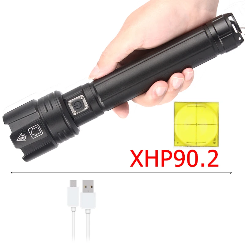 Package E XHP90.2 светодиодный светильник фонарь Тактический мощный светильник с подзарядкой 18650 26650 батарея Масштабируемая водонепроницаемая лампа xhp70 для кемпинга - Испускаемый цвет: Package E