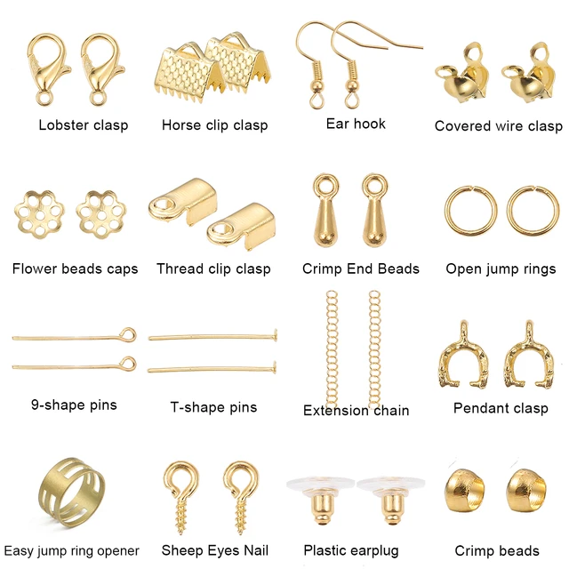 440pcs/set Earring Hooks, Jump Rings, Lobster Clasps For Diy Jewelry Making  Gold And Silver Plated