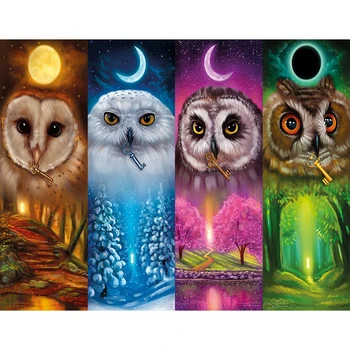 

DIY Painting By Numbers Four Seasons Owl Oil Coloring By Number Animals Wall Art Canvas Picture Hand Painted Room Decoration