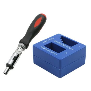 

1 Pcs 0-180 Degree 1/4 Inch Inside Hexagon Interface Adjustable Angles Screwdriver with 1 Pcs New Magnetizer Demagnetizer for Sc