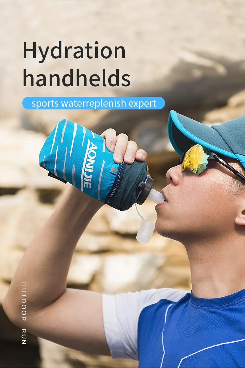 AONIJIE A7102 Light Weight Handheld Quick Grip Quick Stow Flask Water Bottle Carrier Bag 6.8" Phone Holder Pouch Hydration Pack 6