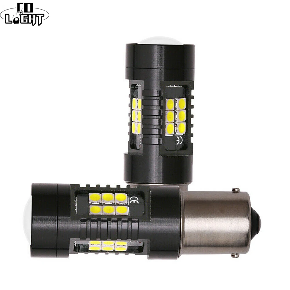 CO светильник 2 шт. P21W 1156 BA15S Canbus Автомобильный светодиодный 3030SMD Обратный DRL