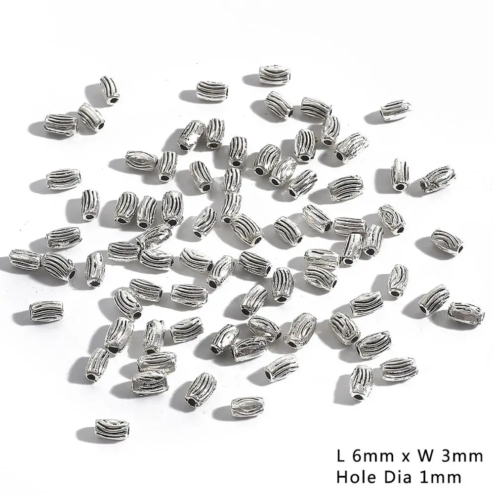 Antique Silver Plated Curved Tube Beads