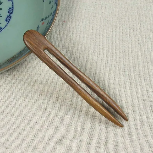 Oaoleer Women Hair Accessories Wood Hand Carved Stick Hair Combs Clips For Women Girls Vintage Elegant Ebony U Shaped Headwear 2