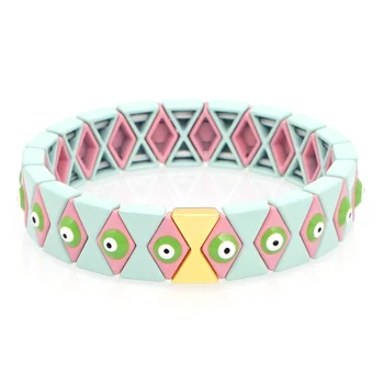 

Shinus Rainbow Bracelet For Women Multicolor Enamel Tile Beads Bracelets Jewelry Pulserase Mujer Moda Friends Bracelet