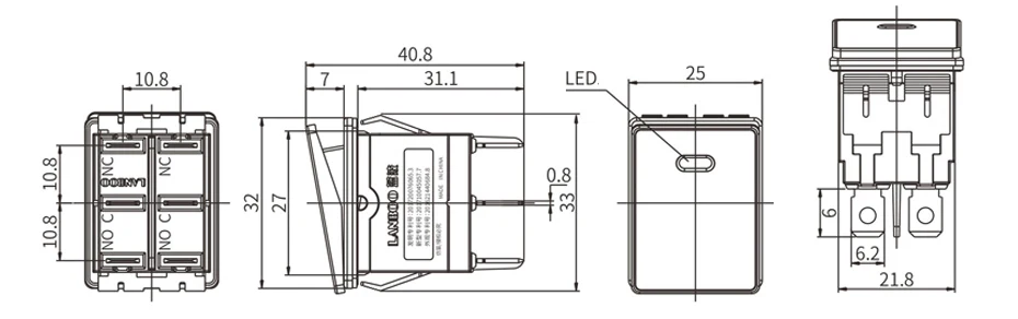 T85 IP67 sealed rocker switch