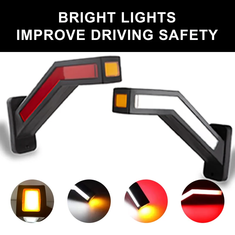

2PCS 12-24V Trailer LED Side Marker Lighting Outline Marker Truck Light Van LED Signal Lamp Trailer Side Marker Bright Light