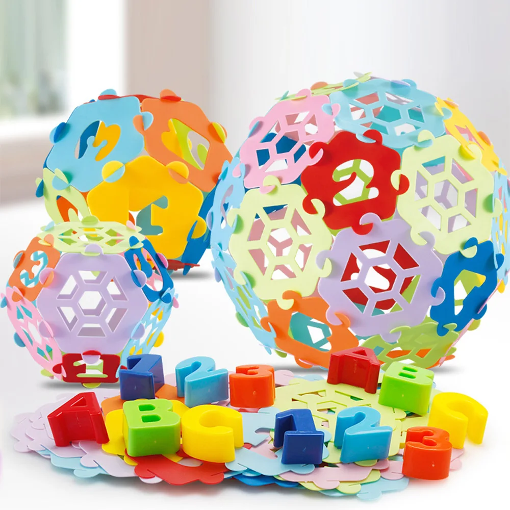 

2020 Kids Early Educational Puzzle Toy 3D Puzzle Ball Magic Intellect Ball Building Blocks Toys Children Graph Matching Game Toy