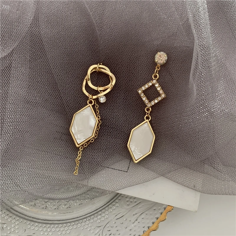 Yinew Earrings Heart-Shaped Asymmetrical Long Tassel Earrings Temperament Dangle Earrings Jewelry Gifts For Women,Ear Clip 