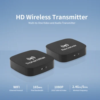

2.4GHz 5GHz Wireless HD Extender 1080P Transmitter Receiver Automatic Wifi Connection 165MHz Stable Audio Video Transmitter Kit