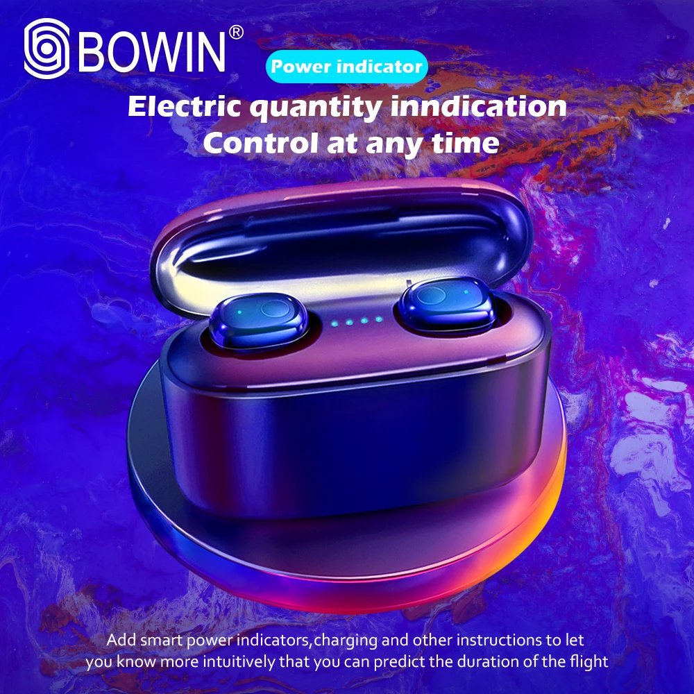 BOWIN NEW Mini 5 0 G5S TWS Noise Cancelling Sports HiFi Wireless Bluetooth Earphones Stereo 3500mAh 6D Earbuds