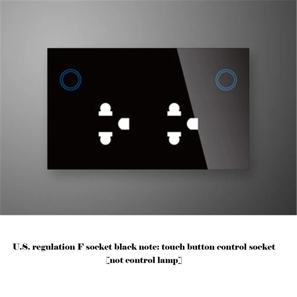 Touch Double GPO Glass Panel Power Point Wall Outlet Socket Switch 10AMP mobile phone control socket