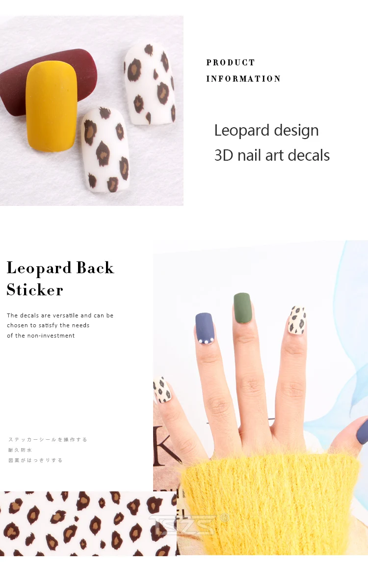 1 sheet/lot Autumn and winter nails leopard stickers three-dimensional Sexy Designs Women Slider Decalsnail decoration nail art