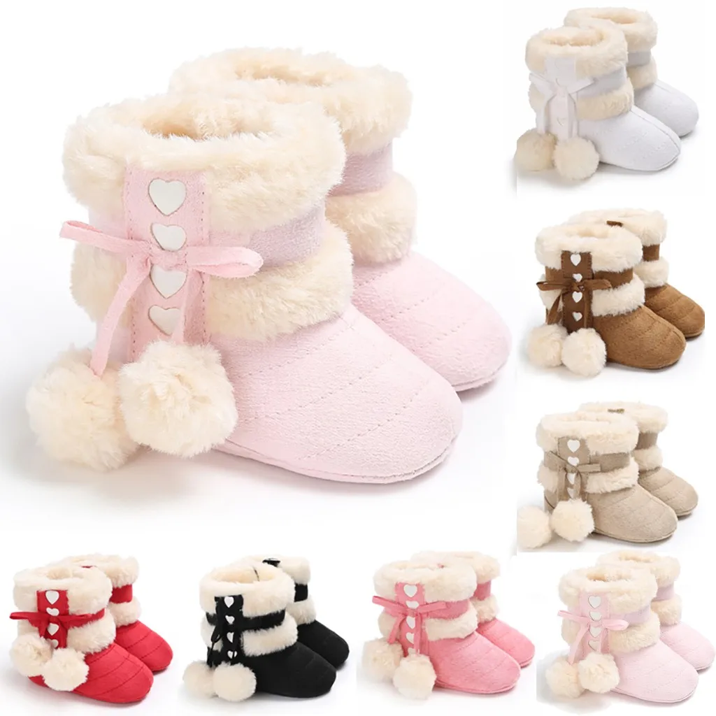 Детская обувь с милым помпоном; обувь для маленьких девочек; коллекция года; обувь для маленьких мальчиков; обувь для новорожденных; зимняя теплая обувь для малышей; zapatos