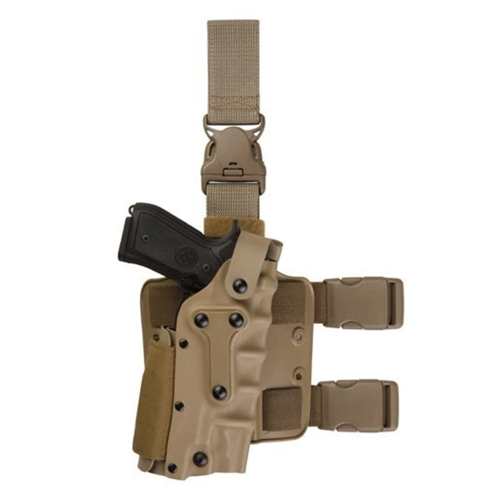 Тактический кобура платформе Airsoft Шестерни Аксессуары черно-коричневые сапоги до бедра кобуры для Glock 17 19 Кольт 1911 M9 SIG P2022 P226