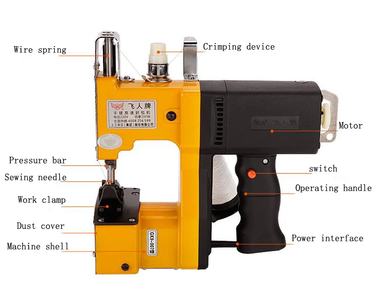 GK9-990 36V lithium battery automatic refueling portable electric woven bag sewing machine, Sealing machine , Packing Machine
