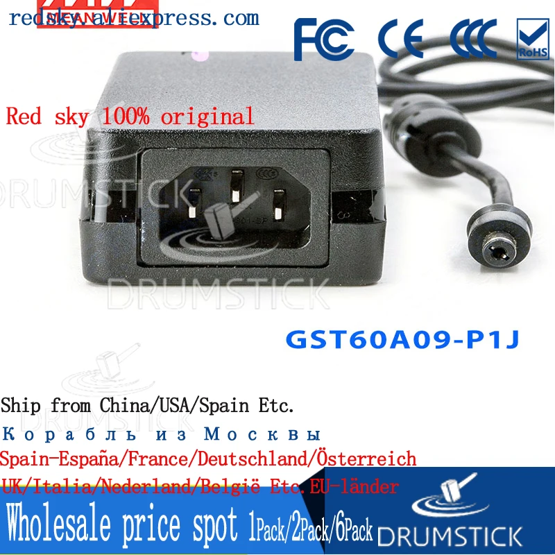 Бренд MEAN WELL представляет GST60A09 P1J 9V 6A meanwell GST60A 54 Вт AC DC постоянного тока высокой