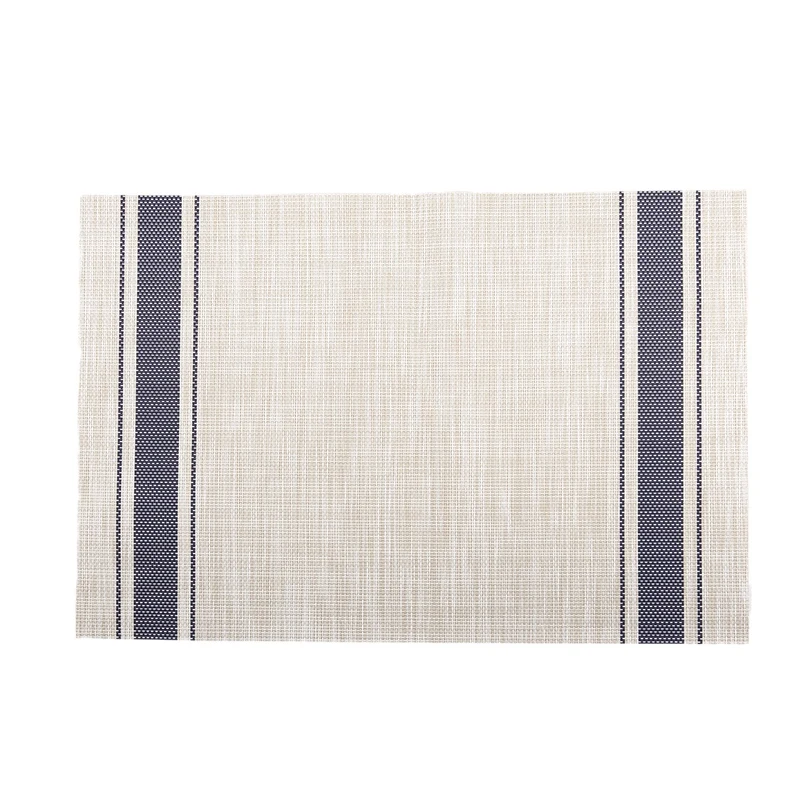

Simple Skid stripe Pattern Placemats Insulation Dining Room Table Mats,Navy blue