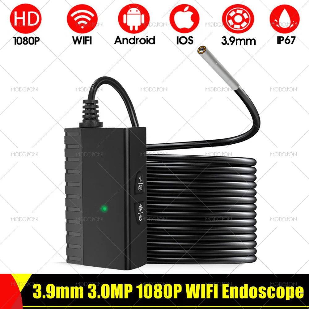 3.9mm 3.0MP 1080P WIFI Endoscope Camera 1200mAh Car Pipeline Inspection Videoscope Snake Borescope For iOS iphone Android Tablet |