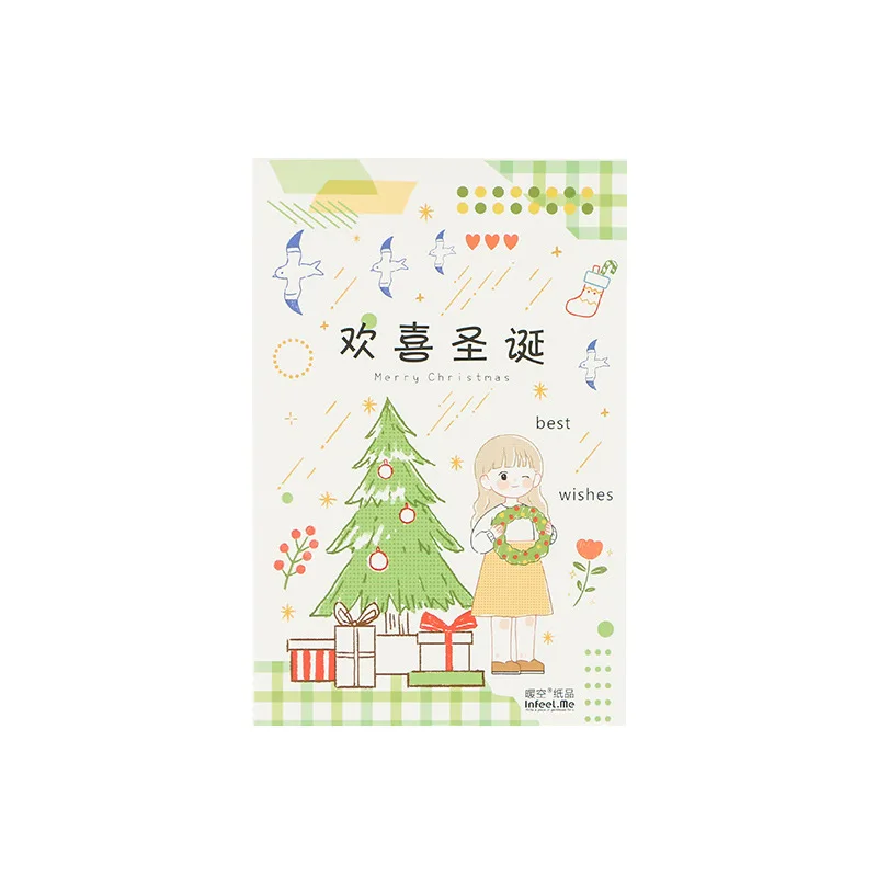 DIY 손으로 그린 크리스마스 엽서, 메시지 카드, 생일 편지, 선물 카드, 30 개/세트, 신제품