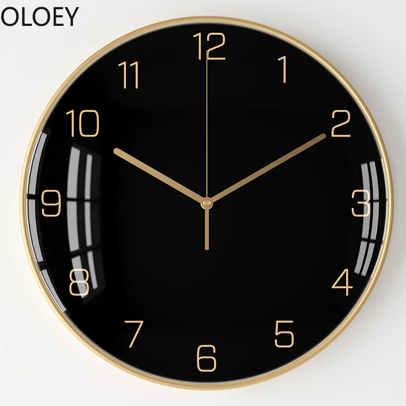 

Modern Nordic Silent Large Wall Clock Metal Hanging Clocks Wall Watch Simple Living Room Black Luxury Saat Home Decor Clocks