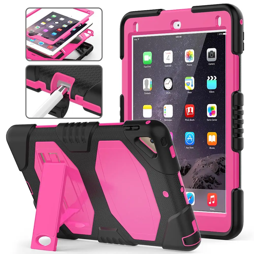 

Heavy Duty Protective Cover For iPad air 2 cases 9.7inch Shockproof Silicone Full Body cover For iPad 5th 6th generation Pro 9.7