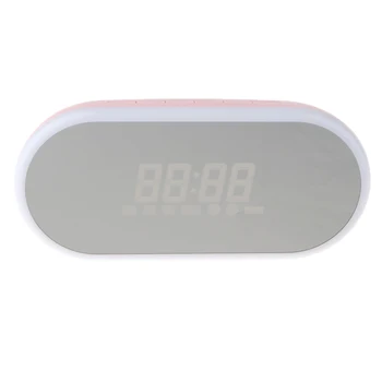

Wireless Plastic Portable Bluetooth Speaker Alarm Clock Mirror LED Screen with FM Radio Supports TF Card/AUX-in/USB Charging
