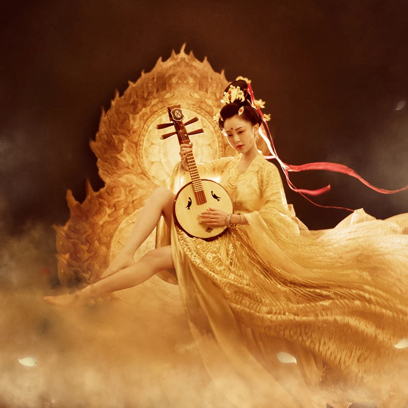 

Летающая Фея WYJN Jin Na Luo Dun Huang костюм для тематической фотографии Hanfu, китайское классическое шоу танцевальный костюм для сцены, косплей