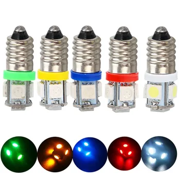 

20pcs E10 6V LED Bulb Car Screw Indicator Light Bulb Auto Warning Signal Lamp 5SMD 5050 Warm White Blue Red Green DC 6V 6.3V
