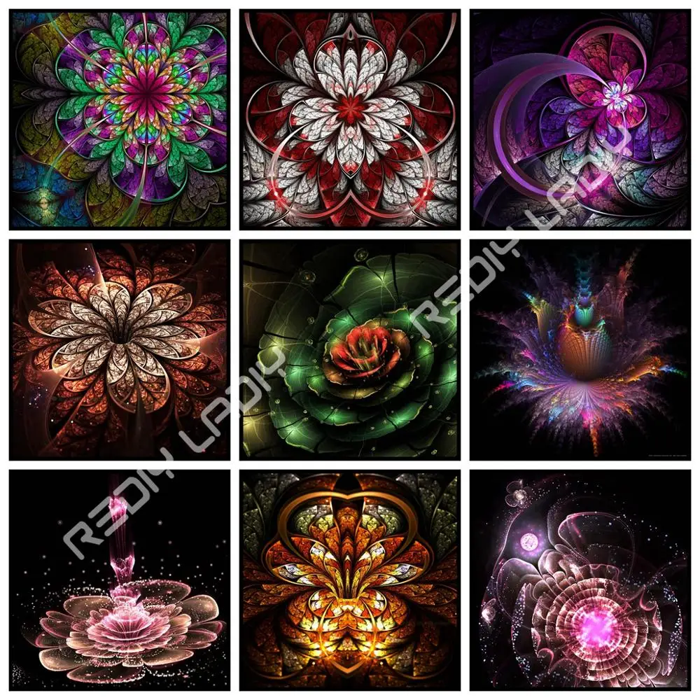 

Full Square/Round Diamond Painting Mandala Flowers Picture of Rhinestones Cross Stitch Kits Paint with Diamonds Mosaic Pattern