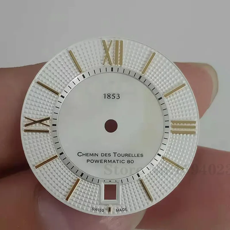 White gold Rome 27,8 мм часы циферблат для T099207A женские механические T099 часы текстовые часы аксессуары T099207 Ремонт частей - Цвет: White gold Rome
