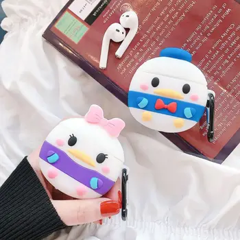 

Cartoon Couple Figure Pattern Soft Silicone Protective Case Shockproof Cover Skin Protector with Carabiner for Airpods 1/2 Box