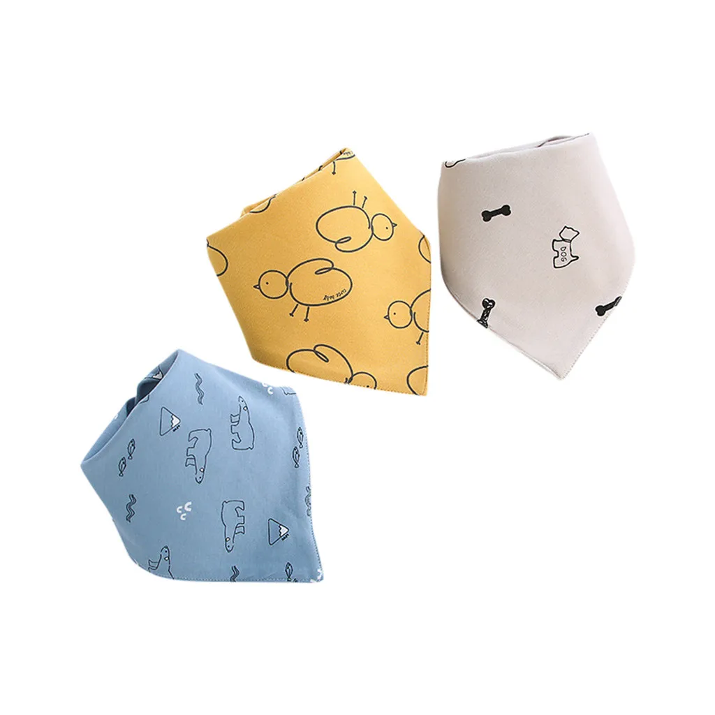 Baby saliva towel bib Baby Bibs Saliva Towel Baby Boys Girls Feeding   bib newborn cotton triangle scarf 3 pencil bears
