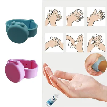 

4pc Adult Kid Hand Sanitizer Disinfectant Sub-packing Bracelet Wristband Hand Dispenser Wearable Hand Sanitizer Dispenser Pumps