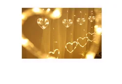 2022NEW 2.5M EU/US Plug Heart Shaped Curtain Light Fairy String Lights Christmas Garland Outdoor for Party Home Wedding New