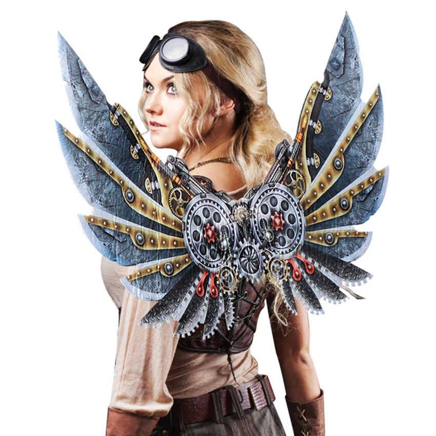 

Steampunk Angel Wing Kids Mechanical Gear Aerofoil Prop Bird Costumes Alary Cosplay Anime Accessory Retro Decorate Carnival