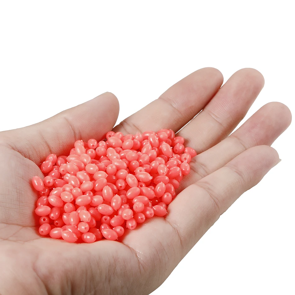 

100pcs 3 Colors Oval Soft Rubber Ball Fishing Lure Luminous Lures Beads Glowing Balls Sink Beads For Treble Hook Fish Tackle