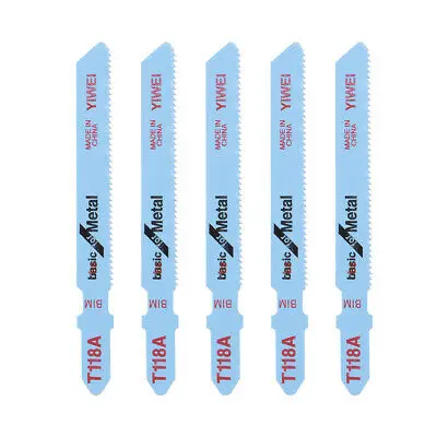 

5x Jig Saw Blades Set for Metal T Shank 3' 1.2mm Pitch T118A HSS Stainless Steel