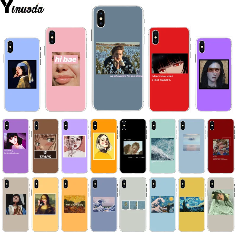 

Yinuoda Great art aesthetic van Gogh Mona Lisa David Beautiful Phone Case for Apple iPhone 8 7 6 6S Plus X XS MAX 5 5S SE XR