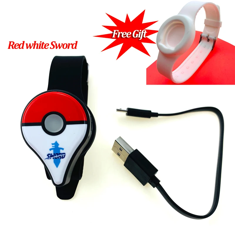 RedWhite Sword Для Pokemon Go Plus, Bluetooth, браслет, часы, авто ловля, игра, аксессуар для kingd, умный браслет+ USB кабель - Цвет: RedWhite Sword