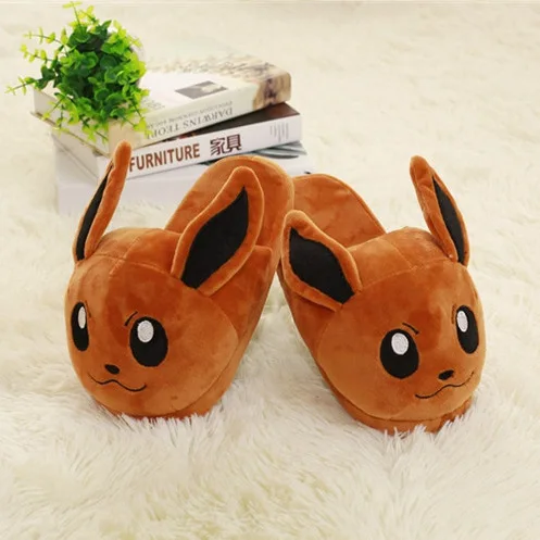 Pokemon Cotton Slippers Snorlax Charmander Psyduck Mudkip Pikachu Eevee Leafeon Glacia Umbreon Plush Anime Plushie Shoes Gift