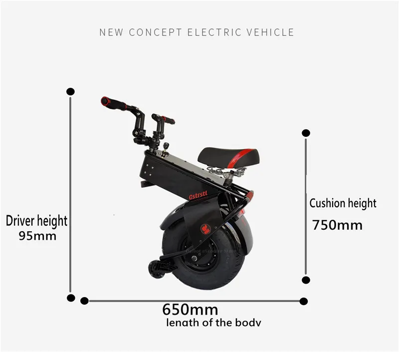 Adult Electric Motorcycle Scooter One Wheel Electric Scooters 18 Inch Fat Tires Portable Electric Unicycle One 1000W 60V 90KM (8)