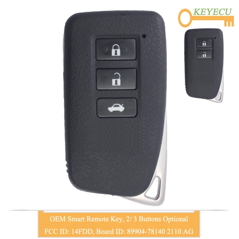 KEYECU OEM Smart Remote Control Car Key for Lexus NX300H NX200T NX300 2015 2016 2017 2018 Fob 2/ 3 Buttons - 281451-2110 AG | Автомобили и