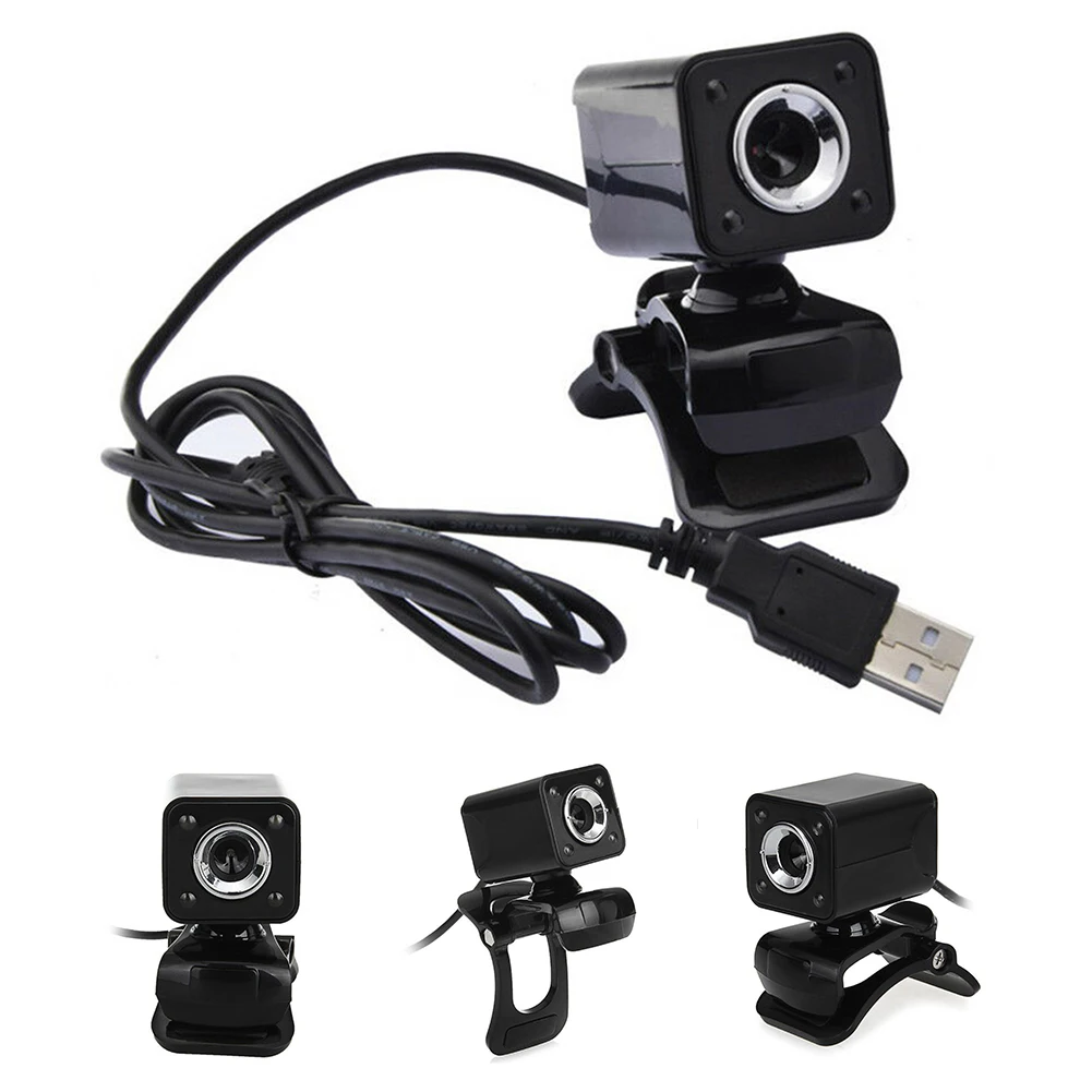 1080P АБС зажим типа USB с микрофоном ПК ночного видения веб-камера для компьютера HD вращающийся 4 Led Практичный Прочный