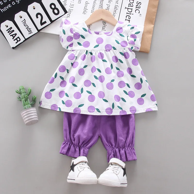 Baby Girls Clothes Cartoon Dress Shorts 2Pcs/Sets Toddler Clothing Suit