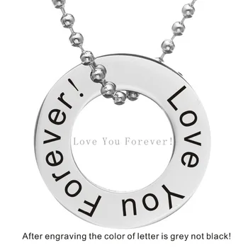 

Personalized Engrave Name Round Donut Washer Blank Pendant Necklace Silver Color Rose Gold Tone