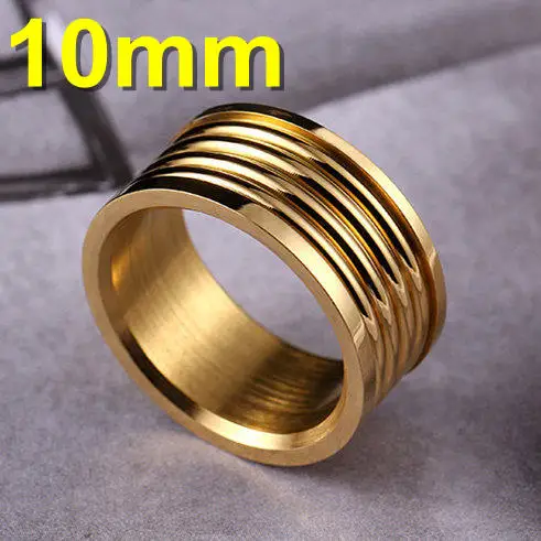 JR2308 Gold 10mm 8 мм титановое Винтажное кольцо серебряный цвет светильник полированные кольца для мужчин и женщин 316L подвески из нержавеющей стали - Цвет основного камня: JR2308 Gold 10mm