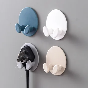 

Seemless Plug Hook Strong Viscose Kitchen Hanging Power Supply Line Storage Hook-Free Punched Sucker Power Supply Plug Hook