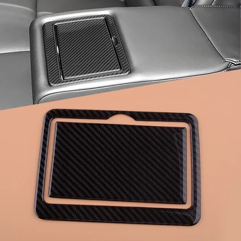 

2Pcs Carbon Fiber Car Rear Seat Water Cup Holder Panel Cover fit for Infiniti Q50 2014-2019